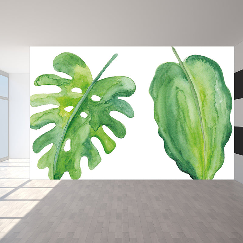 Stain Resistant Tropical Plants Mural Tropical Style for Sitting Room