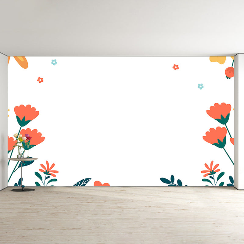 Stain Resistant Tropical Plants Mural Tropical Style for Sitting Room