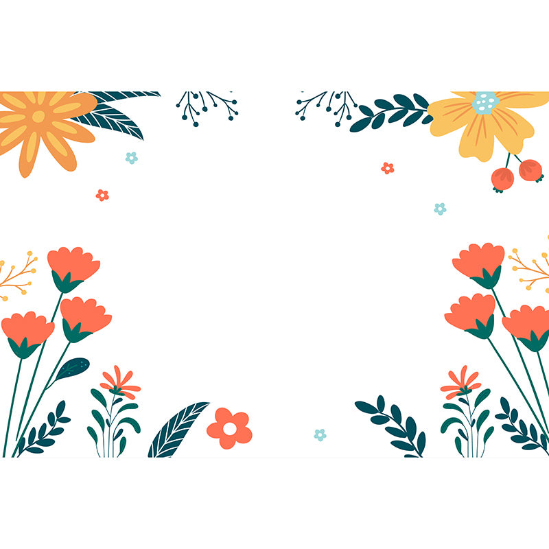 Stain Resistant Tropical Plants Mural Tropical Style for Sitting Room