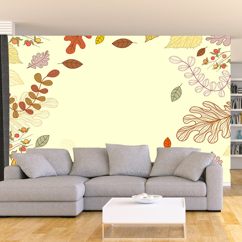 Tropical Plants Wall Mural Tropical Style Mildew Resistant for Sitting Room
