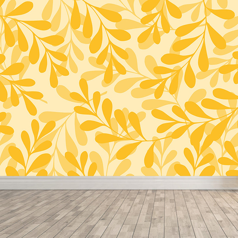 Tropical Plants Wall Mural Mildew Resistant for Sitting Room