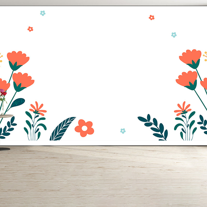 Tropical Plants Wall Mural Mildew Resistant for Sitting Room