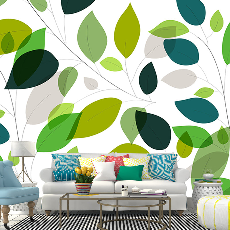 Tropical Plants Wall Mural Tropical Style Mildew Resistant for Decoration