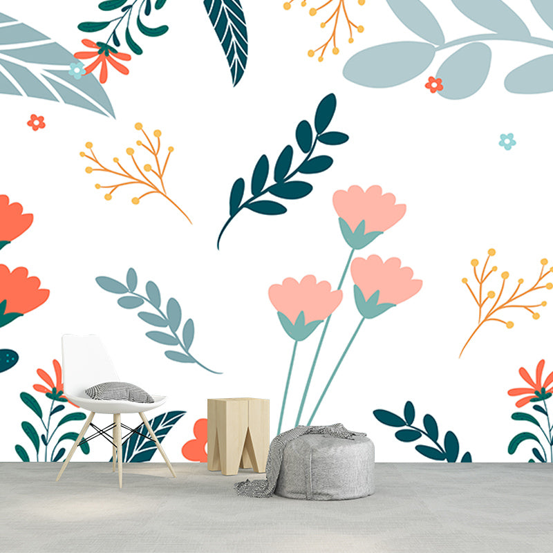 Tropical Plants Wall Mural Tropical Style Mildew Resistant for Wall Decor