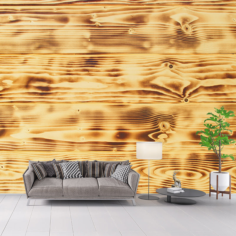 Industrial Wood Texture Wall Mural Mildew Resistant for Sleeping Room