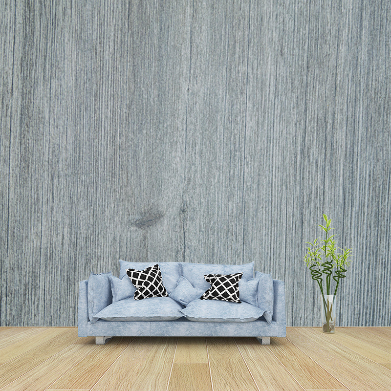 Mildew Resistant Wood Texture Mural Industrial Style for Sitting Room