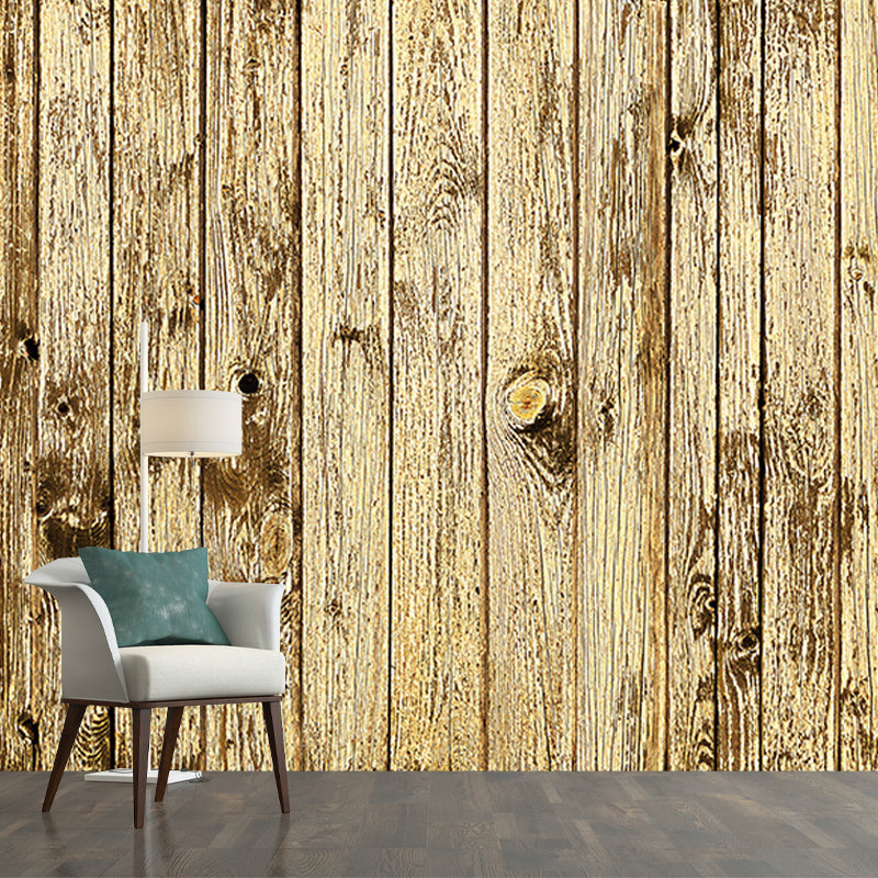 Wood Texture Wall Mural Industrial Style Mildew Resistant for Living Room