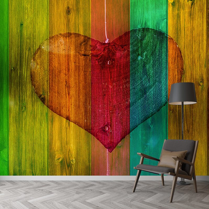 Wood Texture Wall Mural Industrial Style Mildew Resistant for Wall Decor