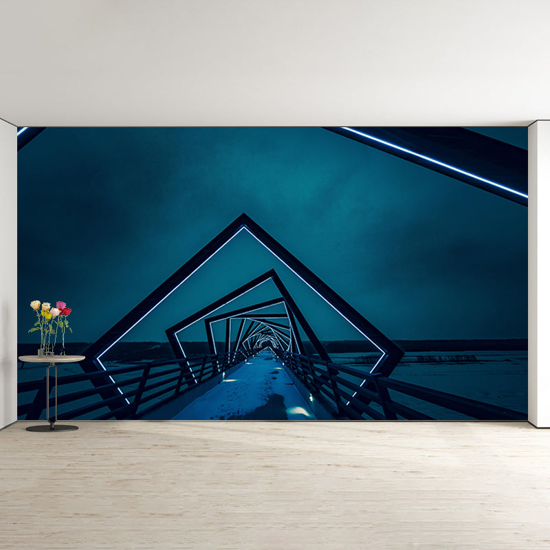 Space Extension Modern Wall Mural Mildew Resistant for Sitting Room