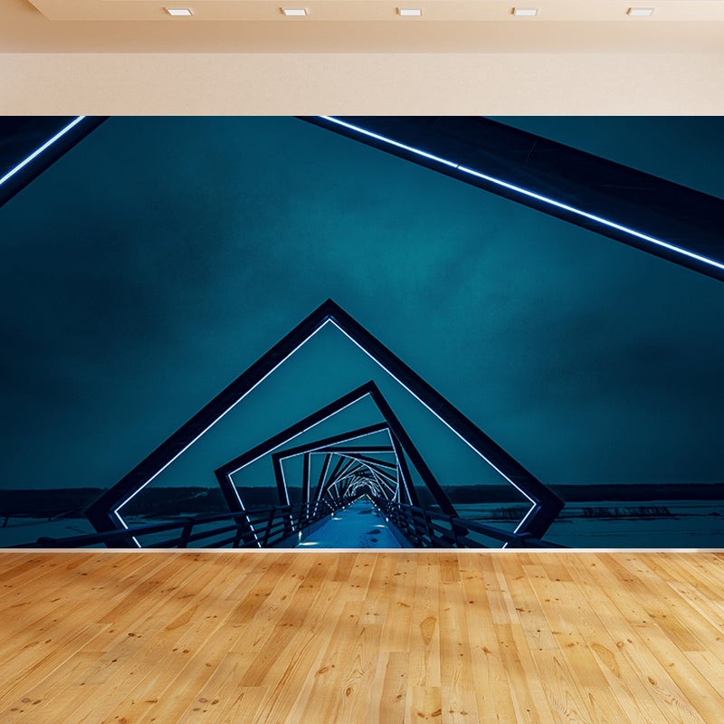 Space Extension Modern Wall Mural Mildew Resistant for Sitting Room