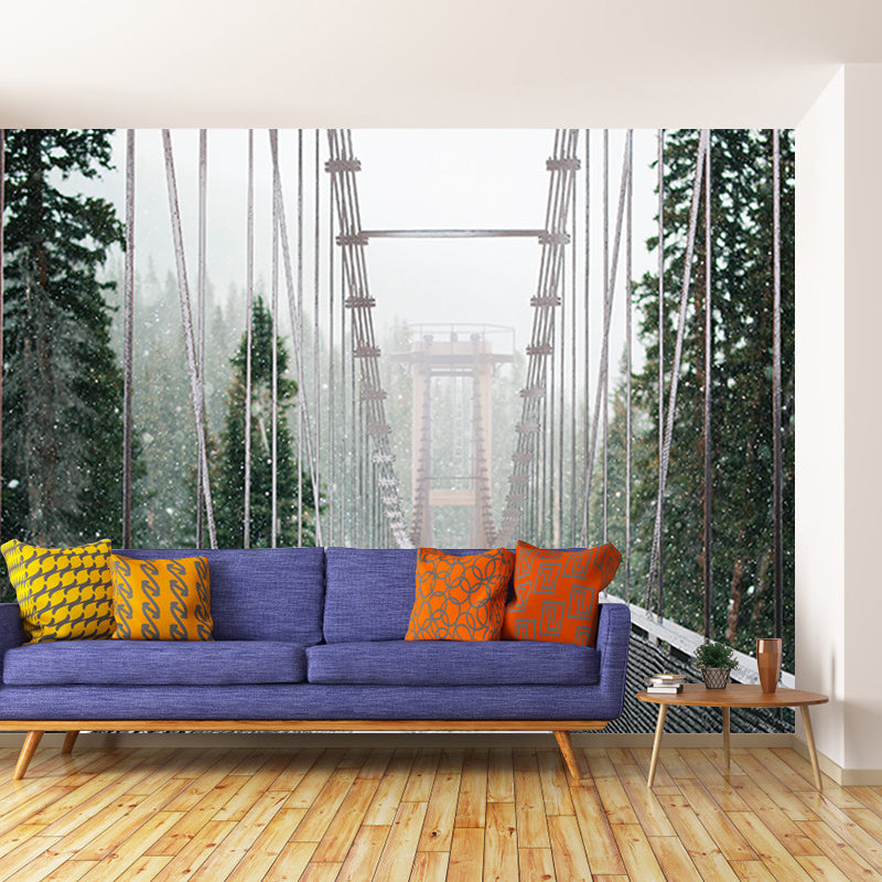 Space Extension Modern Wall Mural Mildew Resistant for Sitting Room