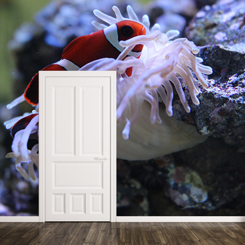 Sea Creature Wall Mural Modern Style Mildew Resistant for Living Room