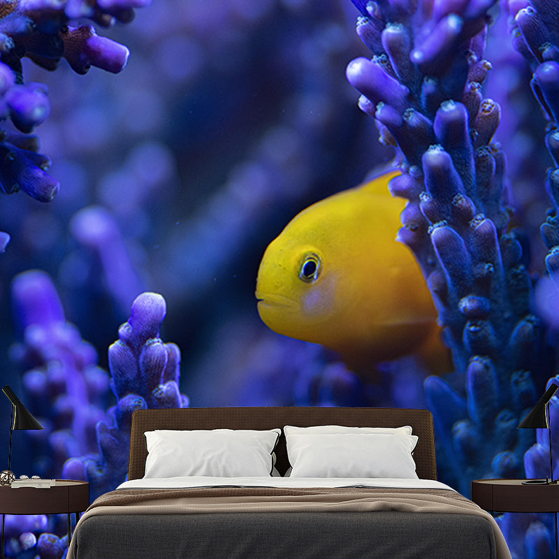 Vivid Seabed Wall Mural Modern Style Mildew Resistant for Bathroom