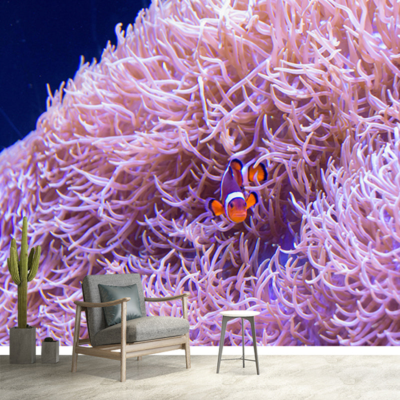 Vivid Seabed Wall Mural Modern Style Mildew Resistant for Bathroom
