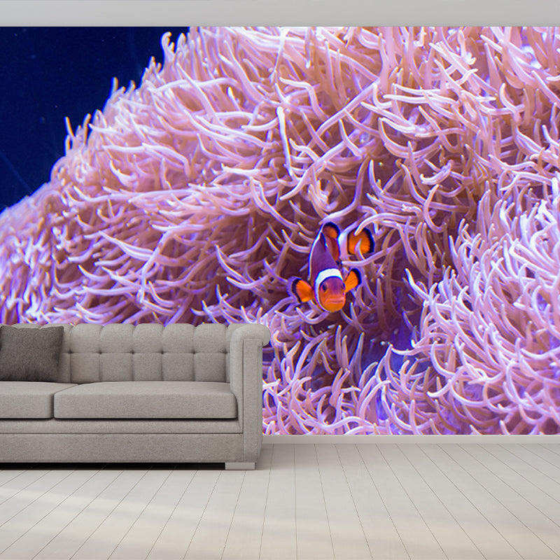 Vivid Seabed Wall Mural Modern Style Mildew Resistant for Bathroom