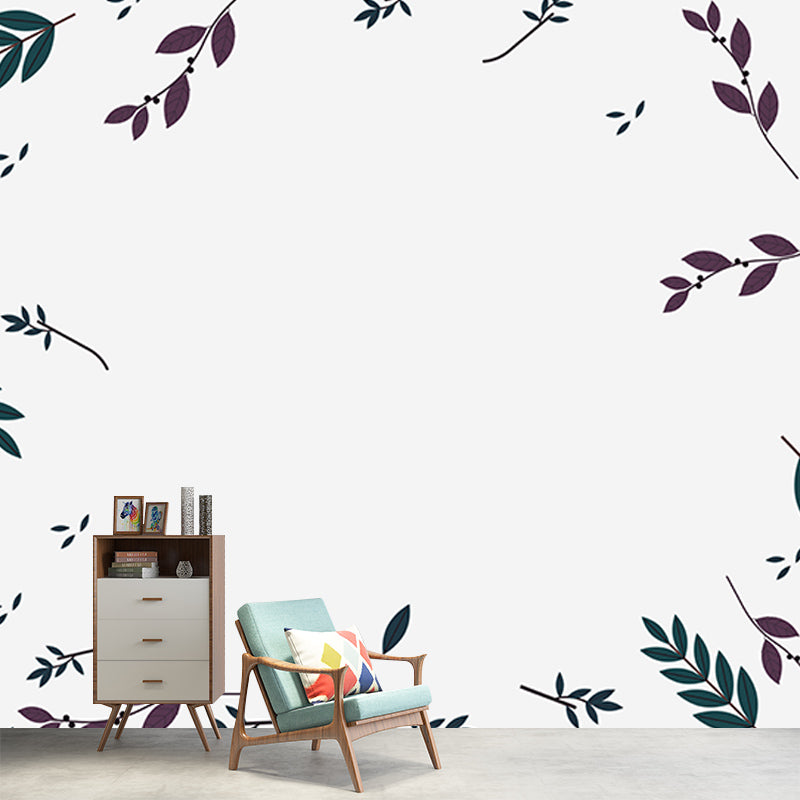 Forest Murals Wallpaper Tropical Style Leaves Murals for Decoration