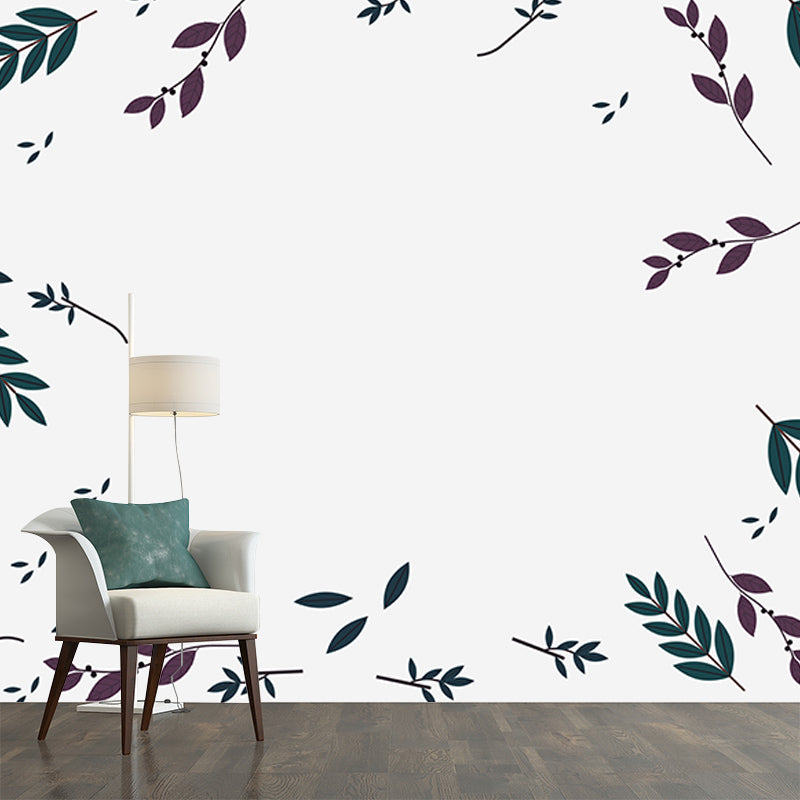 Forest Murals Wallpaper Tropical Style Leaves Murals for Decoration