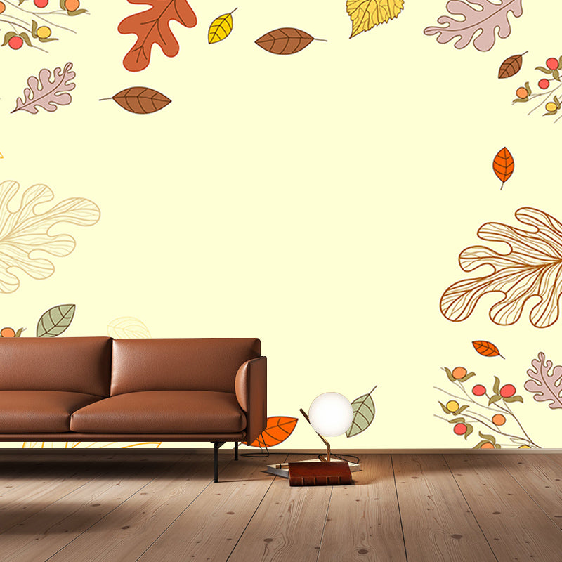 Environment Friendly Murals Wallpaper Tropical Style Leaves Murals for Home Decor