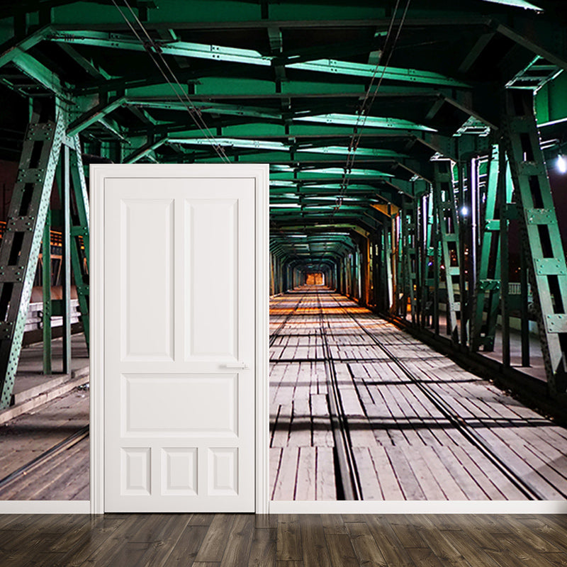 Wooden Nature Mural Industrial Style Space Extension Mural for Home