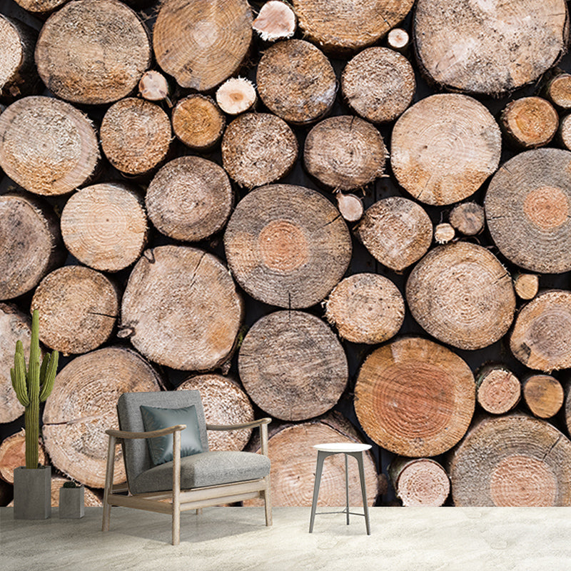 Environment Friendly Mural Wallpaper Industrial Style Wood Texture Mural for Room