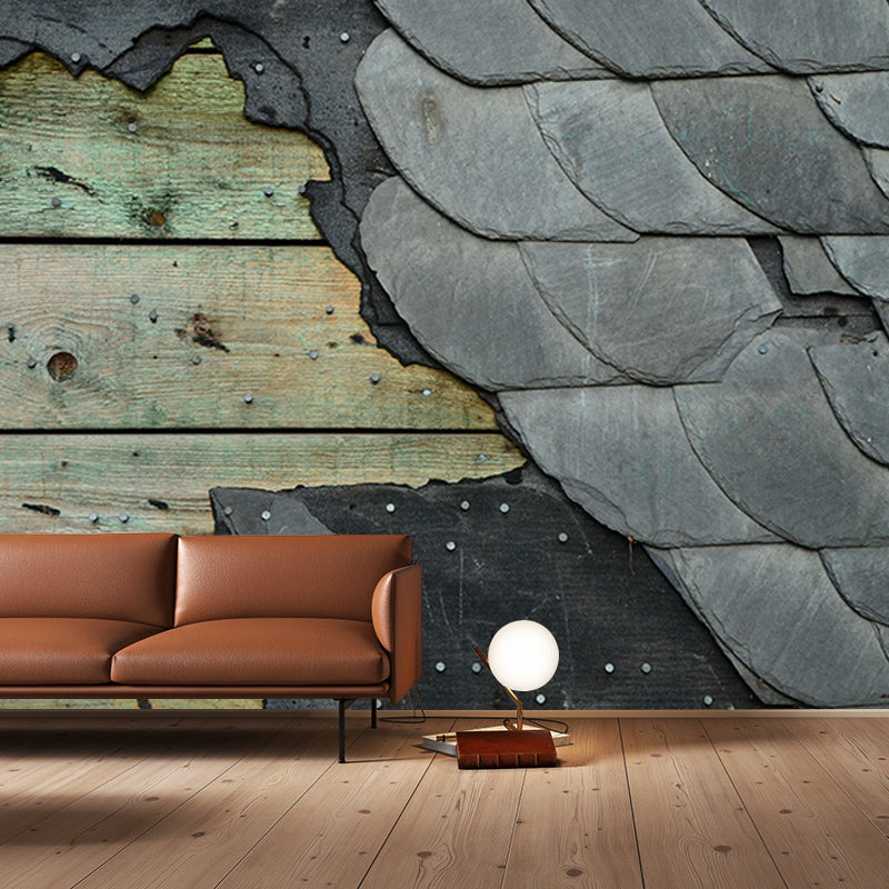 Environment Friendly Mural Industrial Style Wood Texture Mural for Home Decor