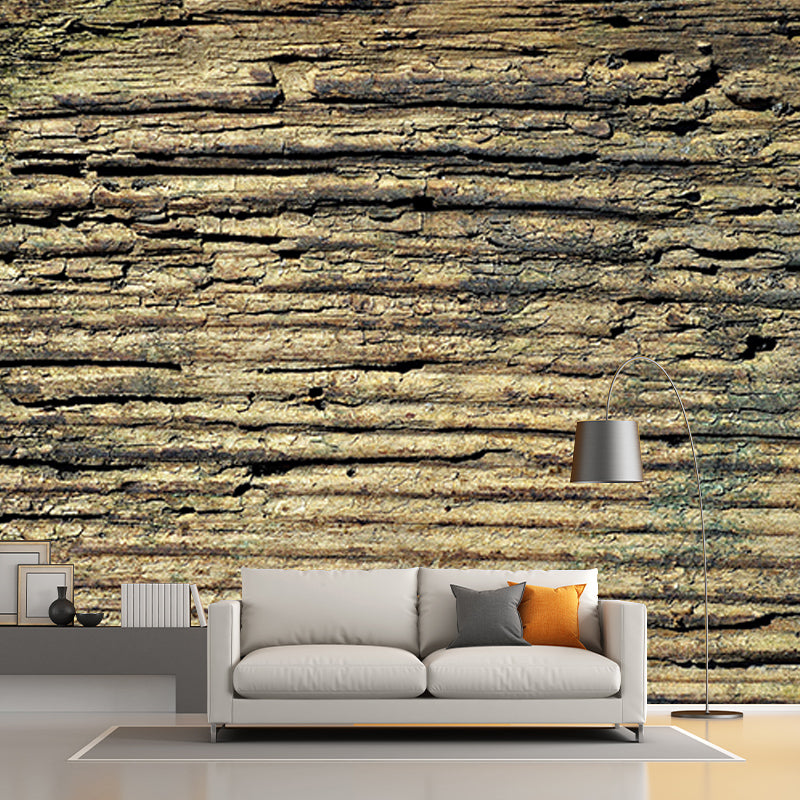 Environment Friendly Mural Wallpaper Industrial Style Wood Texture Mural for Home