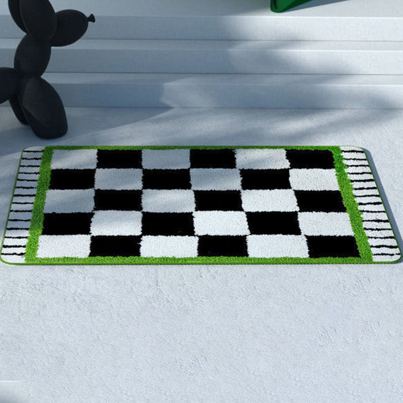 Tapis de tapis simple en polyester tapis intérieur de grille non glipt tapis de support pour décoration intérieure