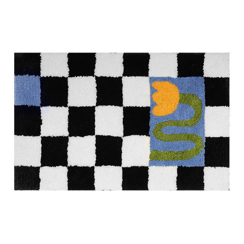 Tapis de tapis simple en polyester tapis intérieur de grille non glipt tapis de support pour décoration intérieure