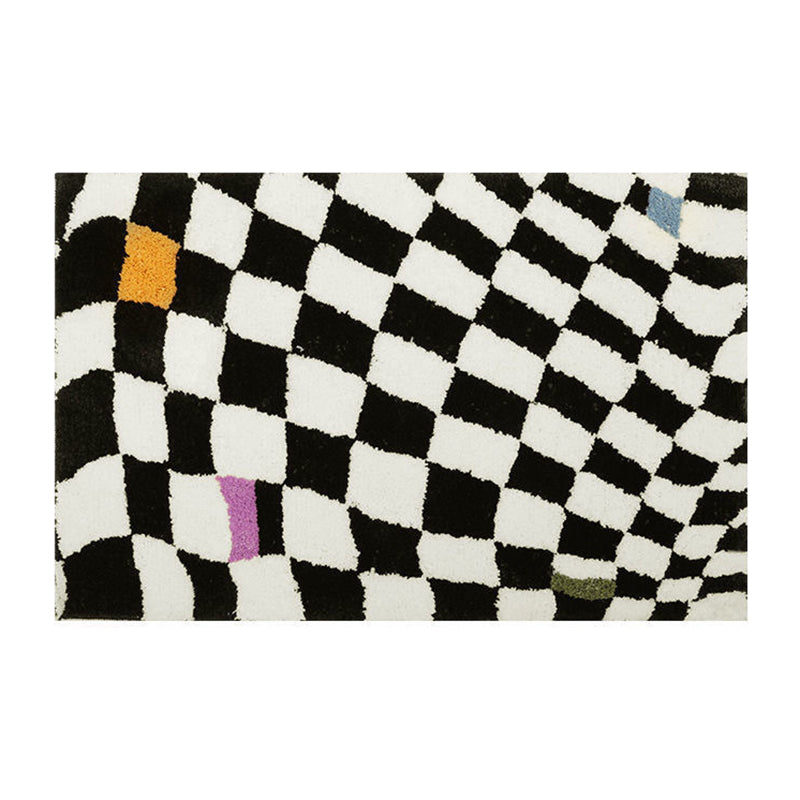 Tapis de tapis simple en polyester tapis intérieur de grille non glipt tapis de support pour décoration intérieure