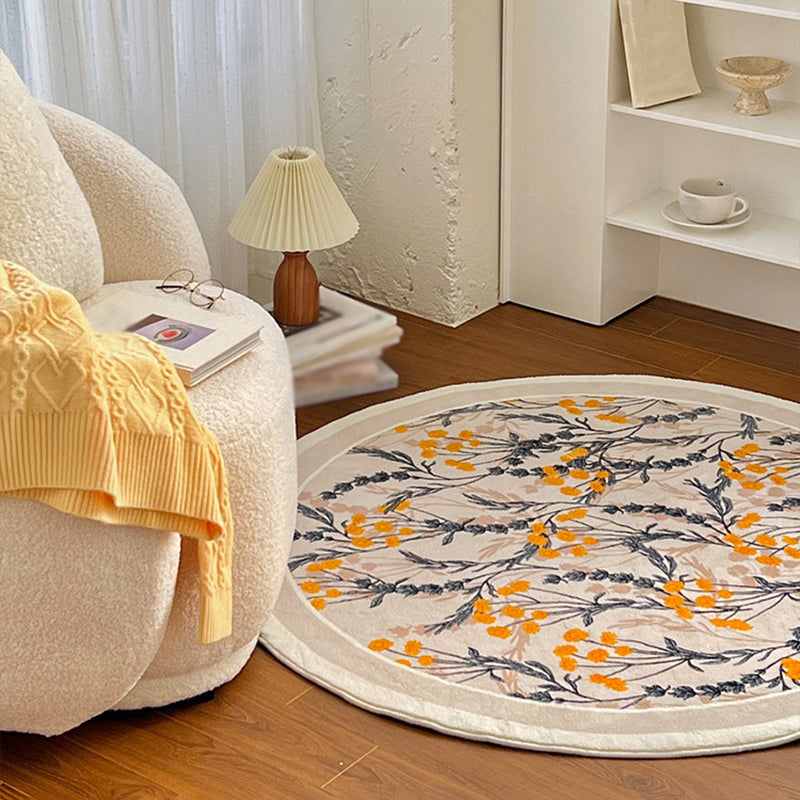 Light Gray Simple Carpet Polyester Plant Carpet Washable Carpet for Home Decor