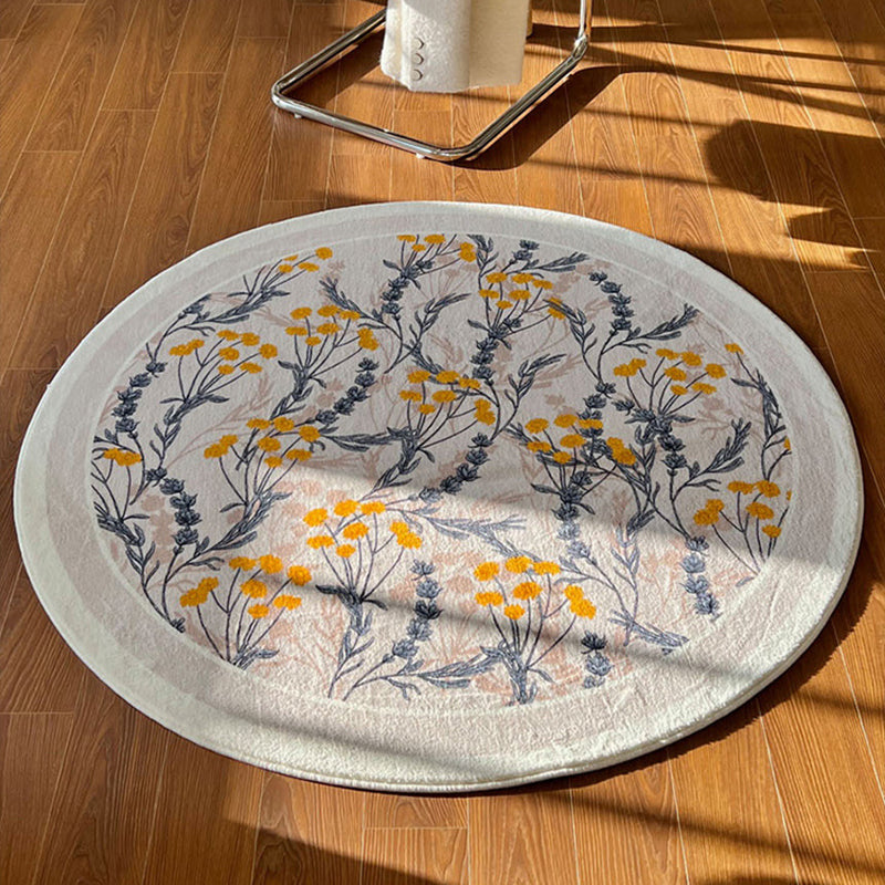 Light Gray Simple Carpet Polyester Plant Carpet Washable Carpet for Home Decor