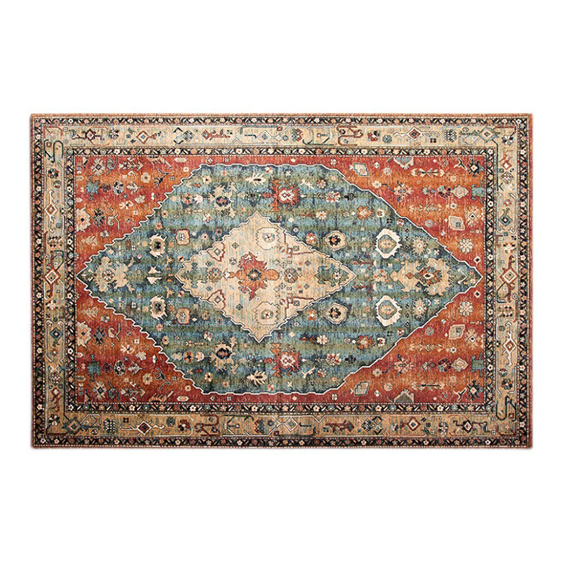 Beige Traditional Rug Polyester Graphic Rug Non-Slip Backing Rug for Living Room