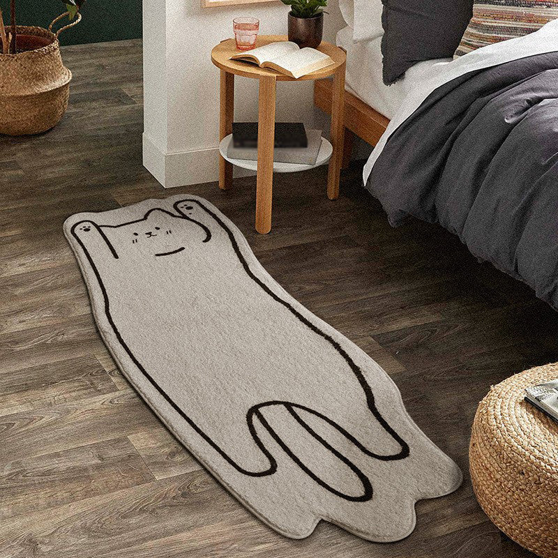 Weißer lässiger Teppich Polyester Hund Teppich Waschbarer Teppich für Wohnkultur