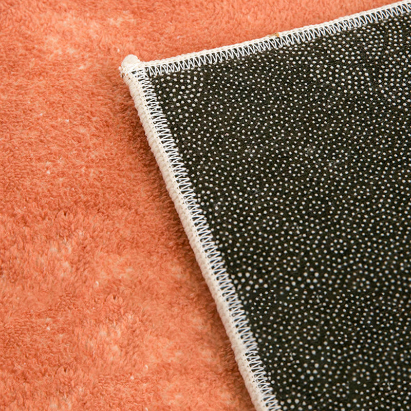 Orange Kids Rug Polyester Color Block Area Rug Non-Slip Backing Rug for Drawing Room