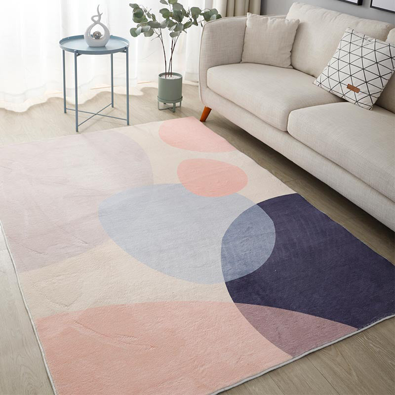 Tapis de couleur rouge foncé Polyester tapis simple résistant aux taches pour la salle de dessin