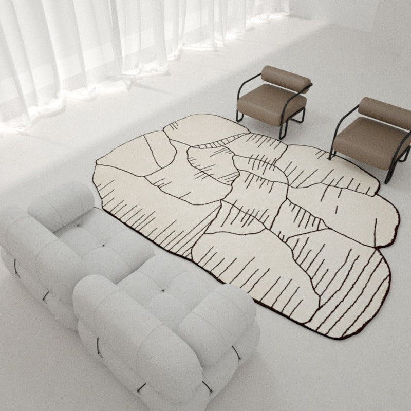 Tapis de pyclasse en polyester moderne Abricot Tapis de support sans glissement pour décoration intérieure