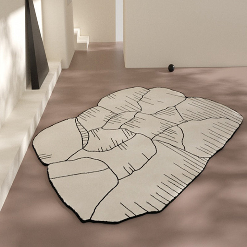 Tapis de pyclasse en polyester moderne Abricot Tapis de support sans glissement pour décoration intérieure