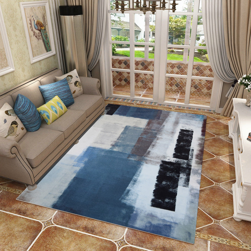 Tapis de couleur en polyester moderne noir