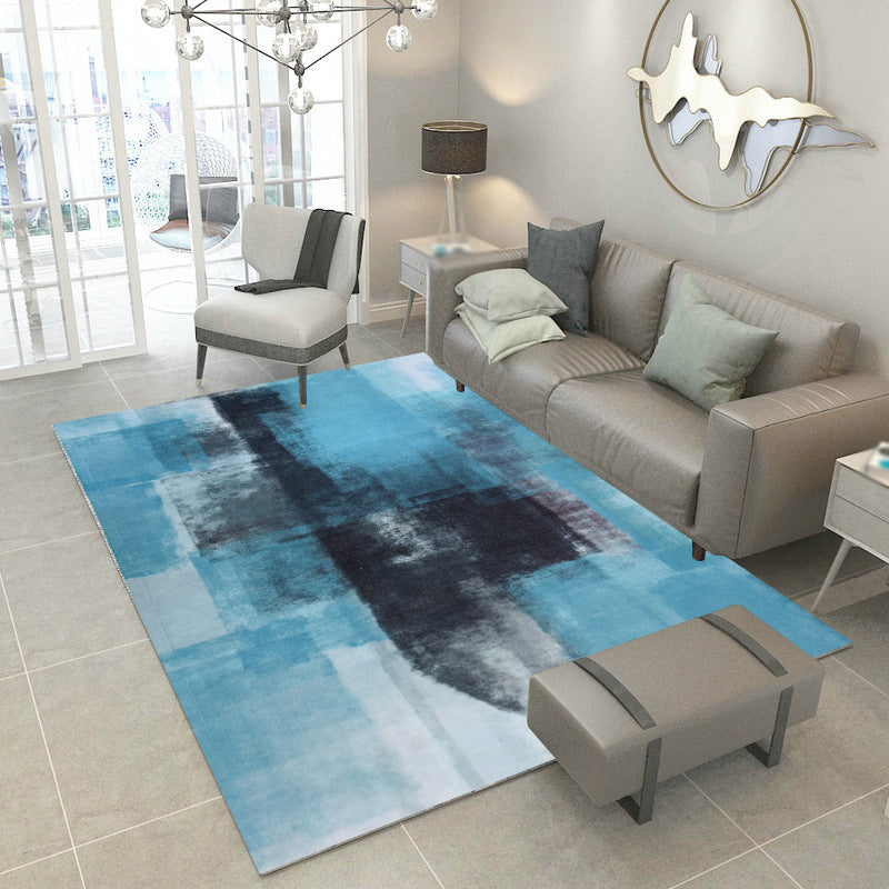 Tapis de couleur en polyester moderne noir