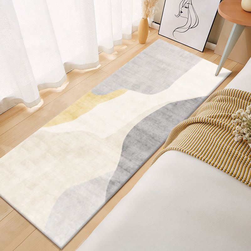 Tapis contemporain marron Mélange de couleur Pièce de couleur Tapis lavable pour le salon