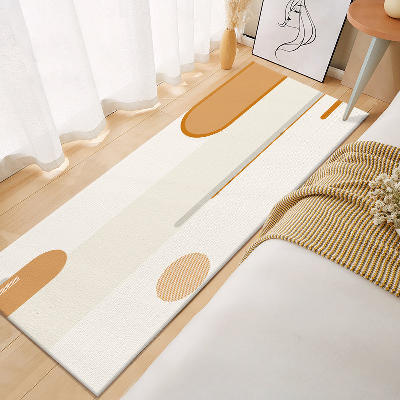 Tapis contemporain marron Mélange de couleur Pièce de couleur Tapis lavable pour le salon