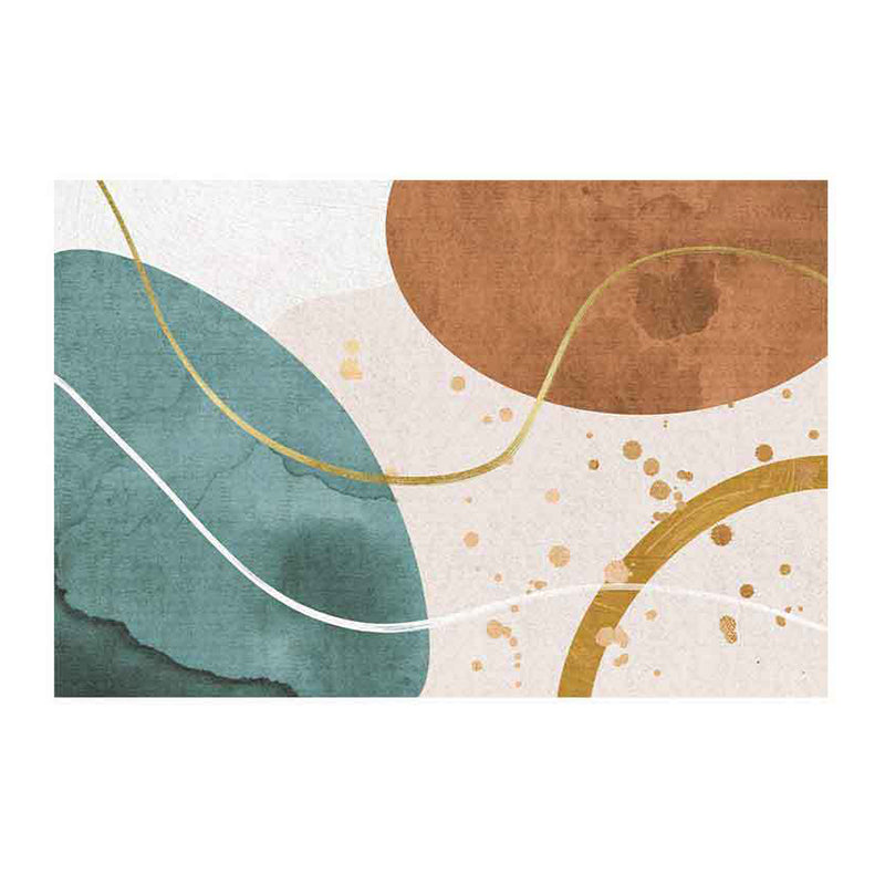 Tapis nordique artistique Bloc de couleur marron