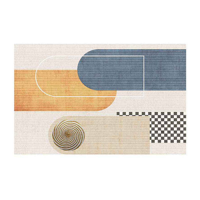 Tapis nordique artistique Bloc de couleur marron