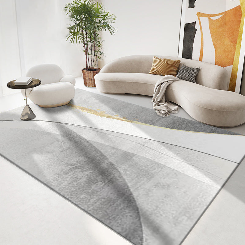 Tapis graphique en polyester simple marron clair tapis de support non glissant pour le salon