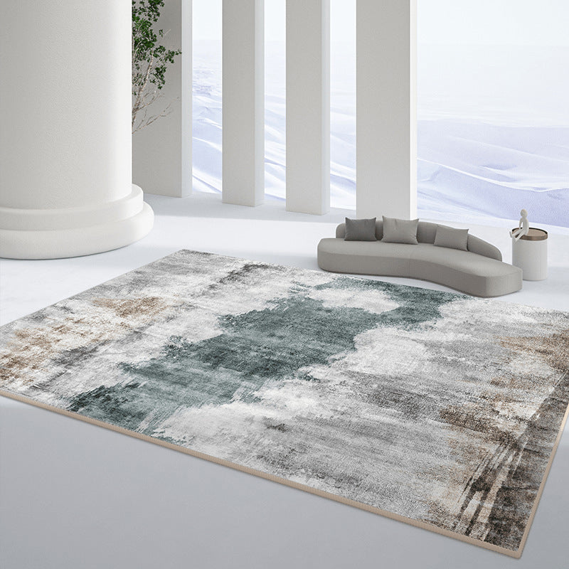 Tapis industriel brun clair tapis graphique en polyester tapis résistant aux taches pour le salon