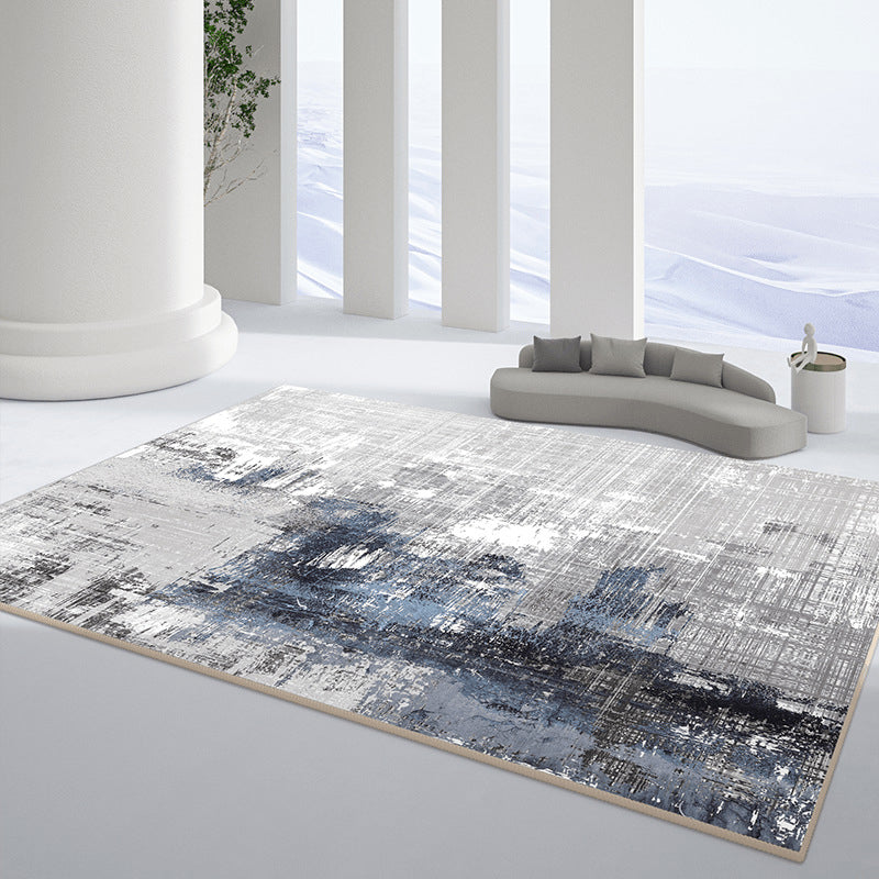 Tapis industriel brun clair tapis graphique en polyester tapis résistant aux taches pour le salon