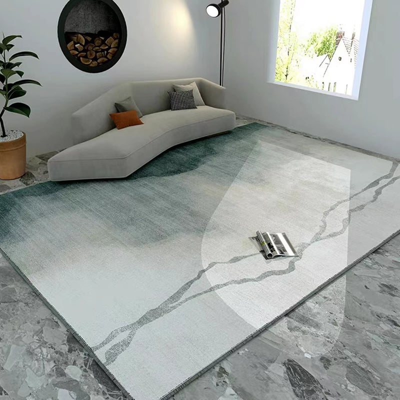 Pewter Modern Carpet Polyester Graphic Carpet Stain Resistant Carpet for Living Room