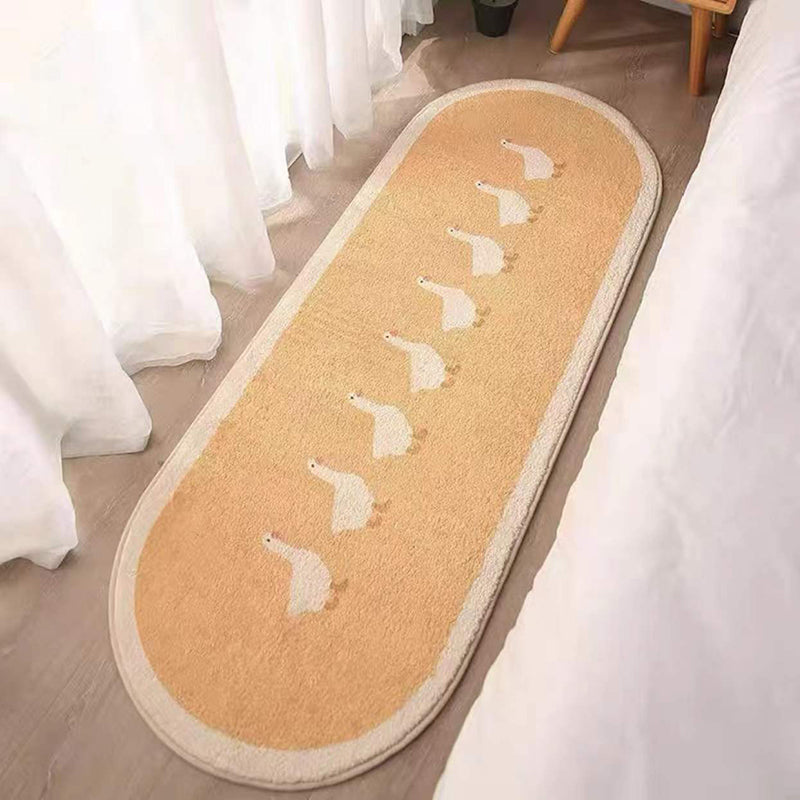 Beige Simple Rug Polyester Tulip Indoor Rug Non-Slip Backing Rug for Home Decor