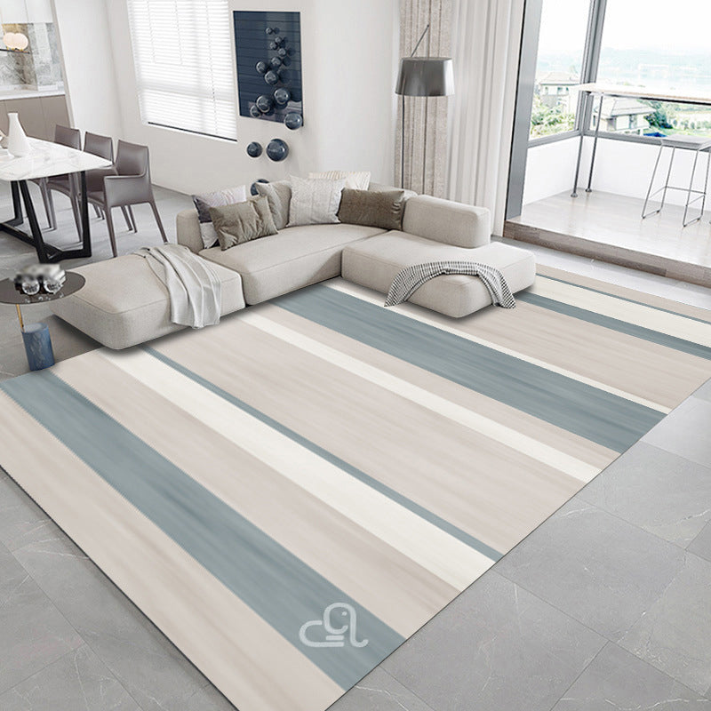 Gray Black Graphic Carpet Polyester Simple Carpet Stain Resistant Carpet for Living Room