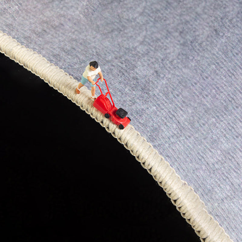 Beige Curve Rug Polyester Simple Rug Non-Slip Backing Rug for Drawing Room